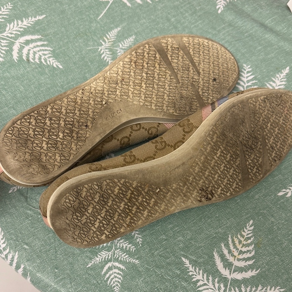 Gucci GG Monogram Canvas Ballet Flats - Pink/Tan - size 39 8-9 - Picture 6 of 15